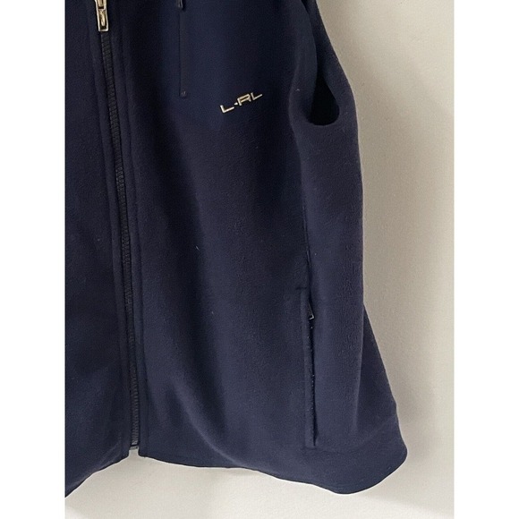 Lauren Ralph Lauren Womens Vest Size Large Navy Blue Zip Front Polyester - Picture 4 of 8